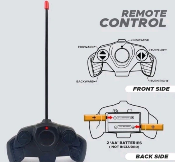 Unique 3D Black Remote Car - Free Size