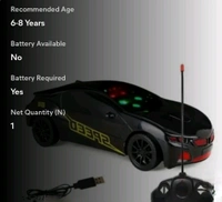 Unique 3D Black Remote Car - Free Size