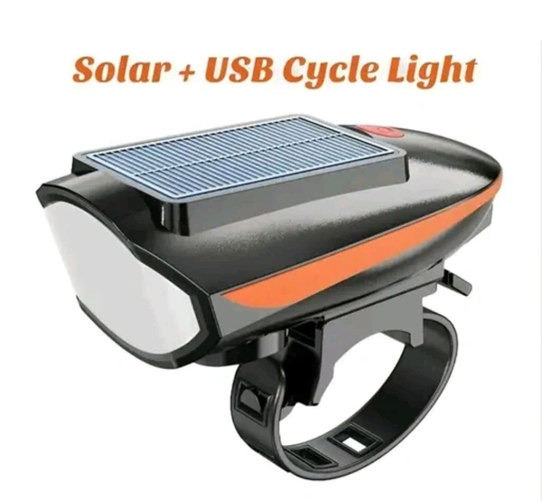 HAPPYRIDER Solar and USB Rechargeable LED Cycle Light... - Black, Free Size
