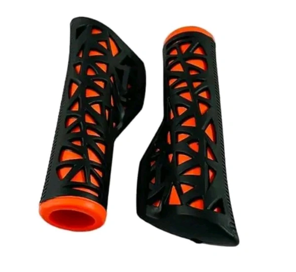 Cycle Handle Grip 12.5cm Length Dual Soft Rubber Non Toxic Anti-... - MultiColor, Free Size