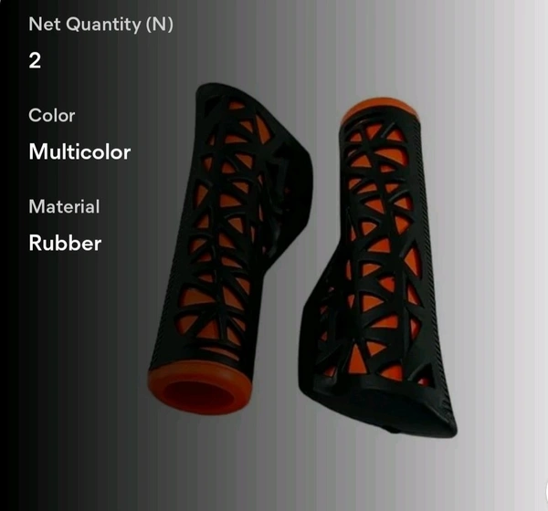 Cycle Handle Grip 12.5cm Length Dual Soft Rubber Non Toxic Anti-... - MultiColor, Free Size