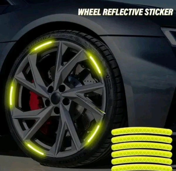 Glow in The Dark Reflective Rim Stickers - 20PCS Night Safety Ta... - Green, Free Size