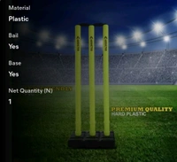 Cricket Wicket Stumps Set Plastic - Electric Lime, Free Size