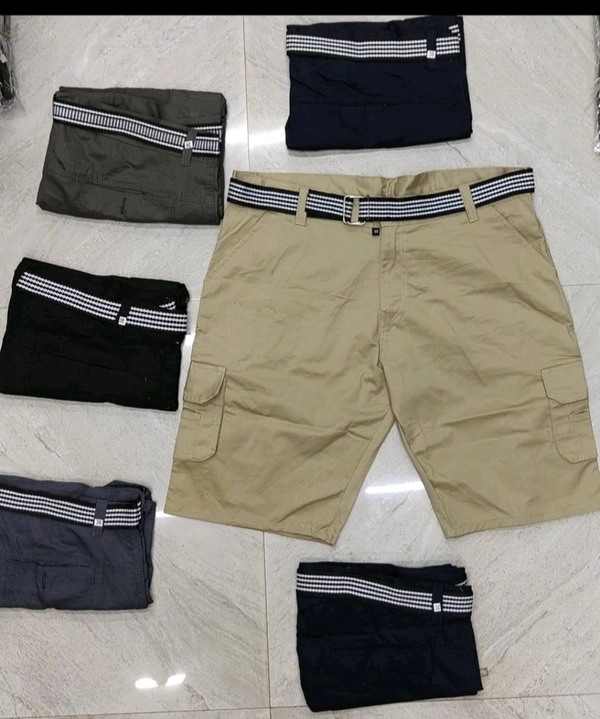 6 PKT BELT PLAIN SHORTS - 30