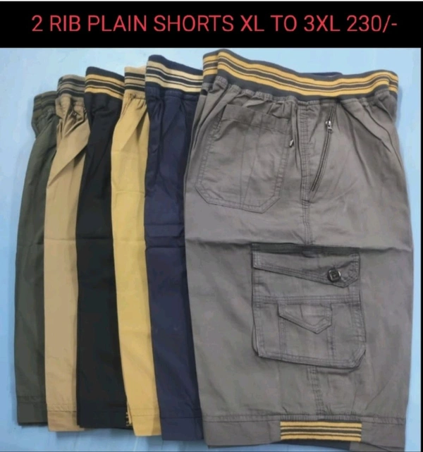 TOP BOTTOM BOTH SIDE RIB COTTON SHORTS - 3xl