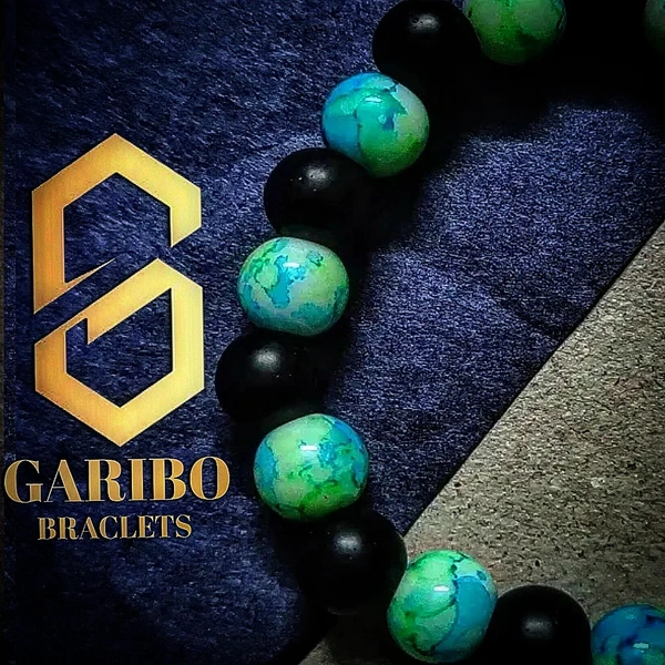 Sea Green & Matte Black Bracelet || Unisex Bracelet 