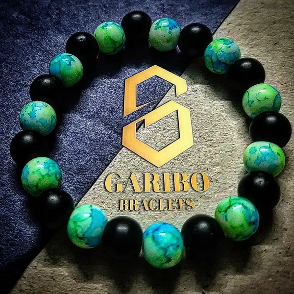 Sea Green & Matte Black Bracelet || Unisex Bracelet 