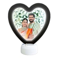 Personalized 3D Heart Photo Frame Lamp with Warm LED Light
