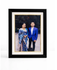 10x14 Size Customised Photo Frame | Premium Black Frame | Personalized Couple Portrait | Wall & Table Display