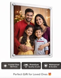 Premium Acrylic Wall Photo Frame | HD Custom Photo Print | Waterproof & Durable | Wall Mount Standoff Frame | Perfect Gift for Loved Ones A4 Size