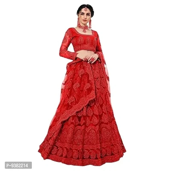 Dharnidhar Chain Embroderied With Stone Work Woman s Flared Semi Stitched Lehenga choli. (Grey)