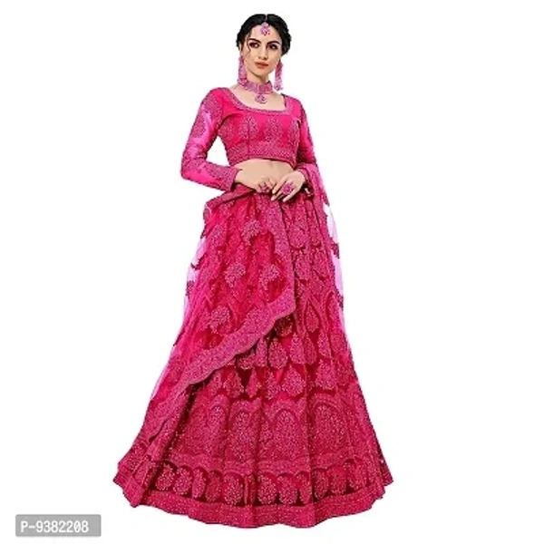 Dharnidhar Chain Embroderied With Stone Work Woman s Flared Semi Stitched Lehenga choli. (Grey)