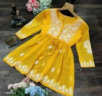 Stylish Fancy Georgette With Embroidery Design Short kurti For Women