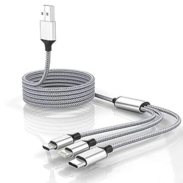 3 in 1 Magnetic Metal USB Charging Cable Micro USB Type C, B and Iphone (with LED Lighting)