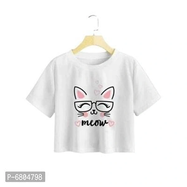 Casual Regular Sleeves Printed Womens Crop Top For Girls - XL