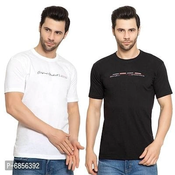 Cotton Blend Regular Fit Printed Half Sleeves Mens T-Shirt Pack Of 18 - L