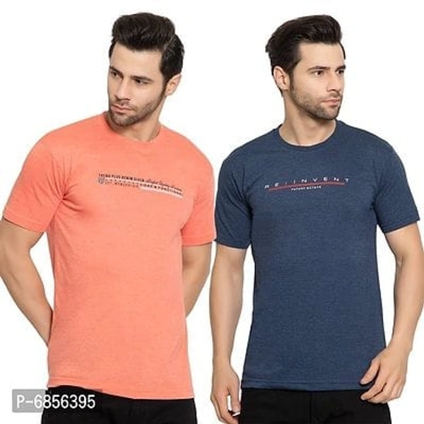 Cotton Blend Regular Fit Printed Half Sleeves Mens T-Shirt Pack Of 3 - XXL