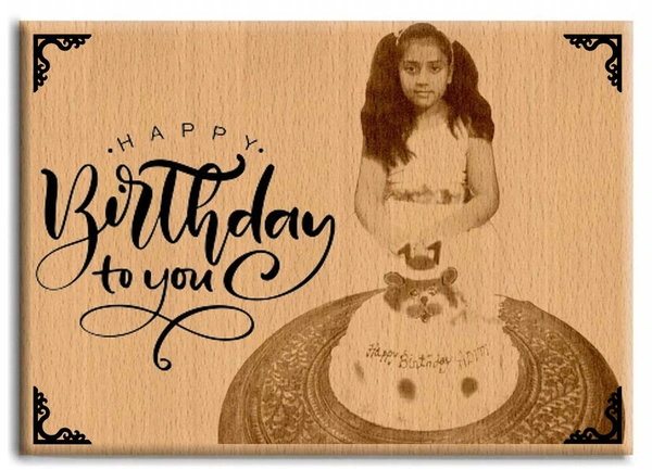 DVMARTÂ® (6"x4") Birthday Personalised Wooden Photo Plaque Gift For Your Loved Ones | Best Gift For Birhtday
