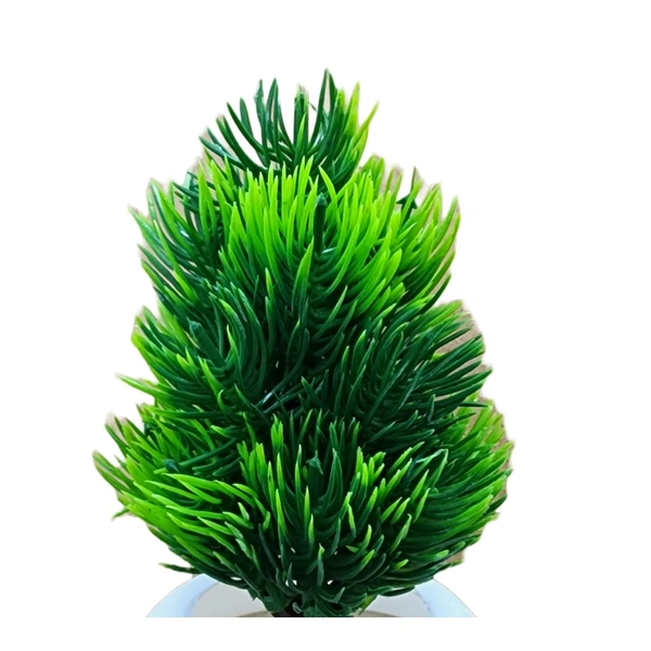 DVMARTÂ® Artifical Mini Green Leaf Plant With White Pot  (17x25 CM)