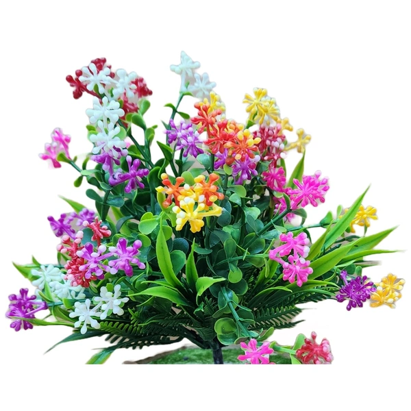 DVMARTÂ® Beautiful Best Multicolor Flower  With Hexagon Wooden Pot (17x25 CM)
