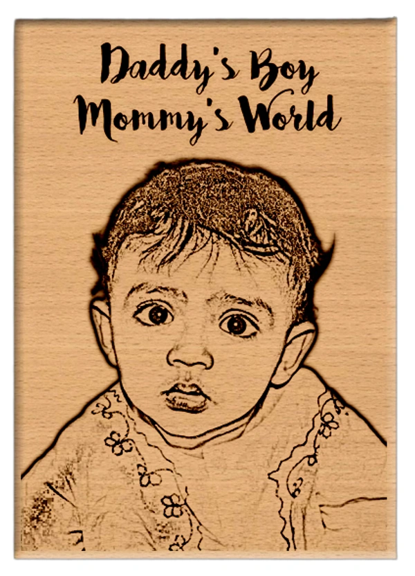 DVMARTÂ® Birthday Gift For Kids, Boys  Customized Wooden Engraved Photo Frame - 8x6 Inch