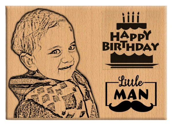 DVMARTÂ® Birthday Gift For Kids, Boys  Customized Wooden Engraved Photo Frame - 5x4 Inch