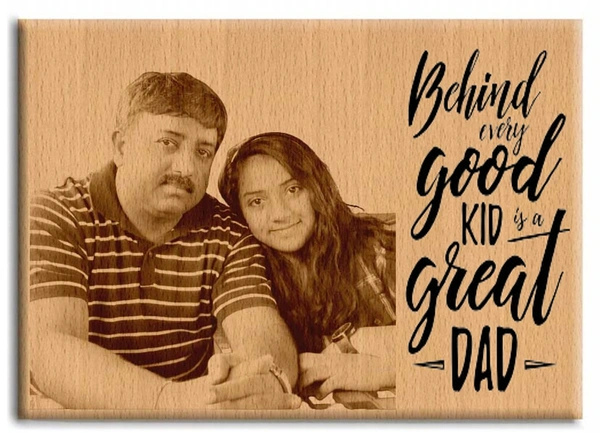 DVMARTÂ® Father's Day Personalised Wooden Photo Plaque Gift For Your Dad | (6"x8") Best Gift For Your Daddy