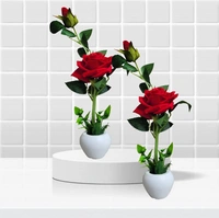 DVMARTÂ® Home Decor Red Rose Pots Set of 2 Studio Plants for Home Decor, Living Room, Balcony