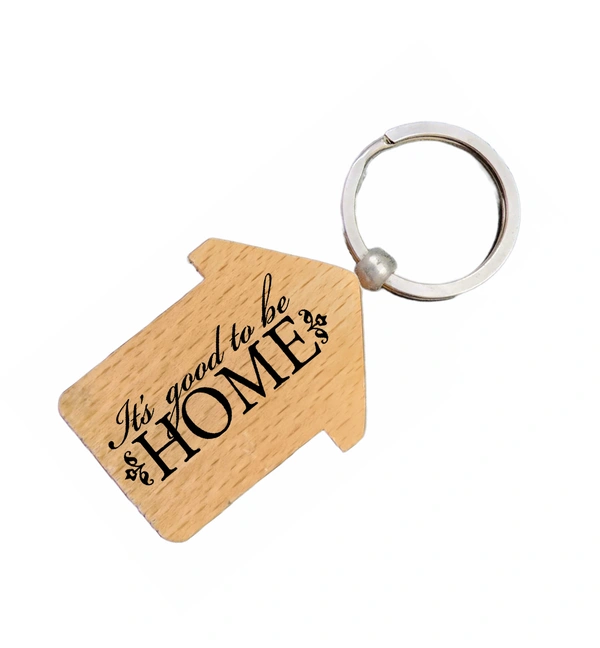 DVMARTÂ® Home shape Wooden Key Chain Gift For Your Loved Ones