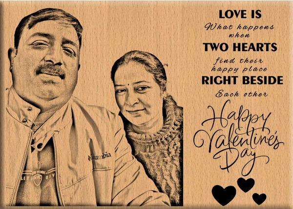 DVMARTÂ®  Valentine day Gift for your loved ones Customized Wooden Laser Engraved Photo Frame - 8x6 Inch