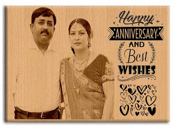 DVMARTÂ® Wooden Anniversary Photo Frame Unique Personalised Gift For Friends and Family | Best Gift For Anniversary - 8x6 Inch