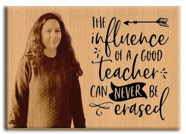 DVTECH DVMART® Wooden Teacher's Day Photo Frame Unique Personalised Gift For Your Teacher - 8x6 Size, Harvest Gold