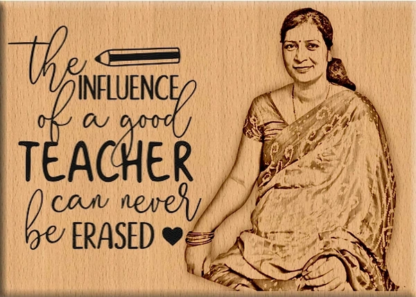DVTECH DVMART® Wooden Teacher's Day Photo Frame Unique Personalised Gift For Your Teacher - 6x4 Size, beige