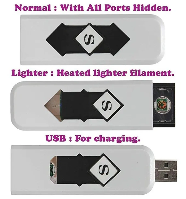 DVTECHÂ® Electric USB Lighter Windproof Rechargeable Cigarette Lighter (Black)