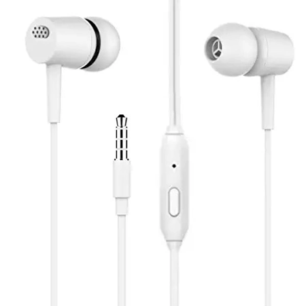 DVTECHÂ® Super Bass Earphones with Microphones clear sound Noise Isolating In Ear  Headphones, Stereo Ear Lead for Cell phones , Smartphones, Laptop,Tablet (White)