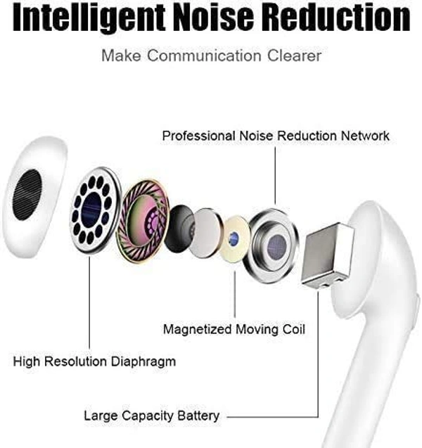 DVTECHÂ® Earbuds with Charging Cable Support And Wireless With Noise Cancelation Bluetooth Headset