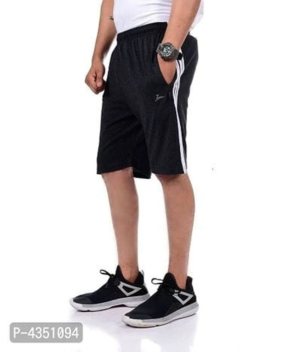 Elegant  Grey Polycotton Solid Shorts For Men - L