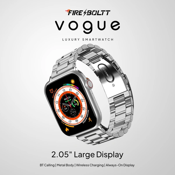 Fire-Boltt Newly Launched Vogue Large 2.05" Display Smart Watch, Always On Display, Wireless Charging - Alto