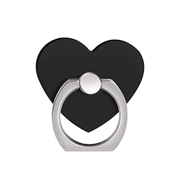 Heart-shaped Phone Ring Holder (Black)