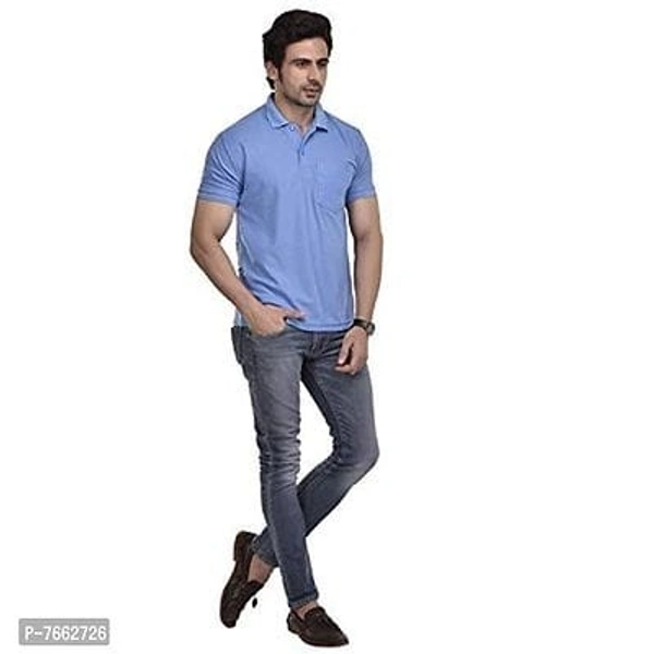 SMAN Men's Polo T-Shirt Regular Fit Half Sleeves with Pocket and Bottom Neck Collar for Casual and Daily Use - XL