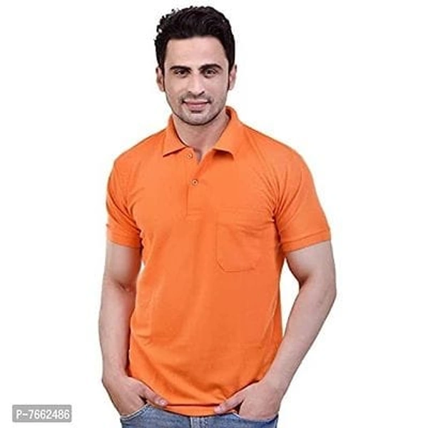 SMAN Men's Polo T-Shirt Regular Fit Half Sleeves with Pocket and Bottom Neck Collar for Casual and Daily Use - XL
