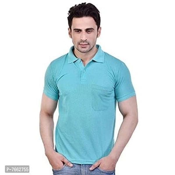 SMAN Men's Polo T-Shirt Regular Fit Half Sleeves with Pocket and Bottom Neck Collar for Casual and Daily Use - XL