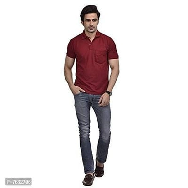 SMAN Men's Polo T-Shirt Regular Fit Half Sleeves with Pocket and Bottom Neck Collar for Casual and Daily Use - XL