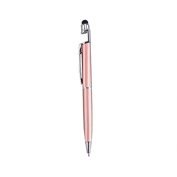 Stylish 3 in 1 Ballpoint Function Stylus Pen with Mobile Stand Holder, Writing Pen,Screen Wipe for All Android Touchscreen Mobile Phones and Tablets (Multi-Color)