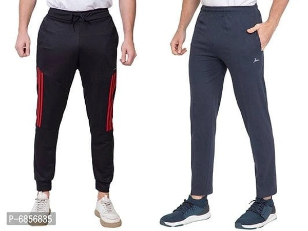 Stylish Fancy Solid Polyester and Cotton Track Pant Combo For Men Pack Of 5 - M