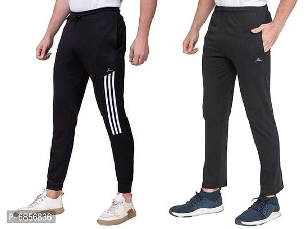 Stylish Fancy Solid Polyester and Cotton Track Pant Combo For Men Pack Of 3 - M