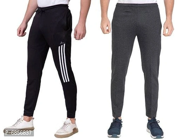 Stylish Fancy Solid Polyester and Cotton Track Pant Combo For Men Pack Of 4 - L