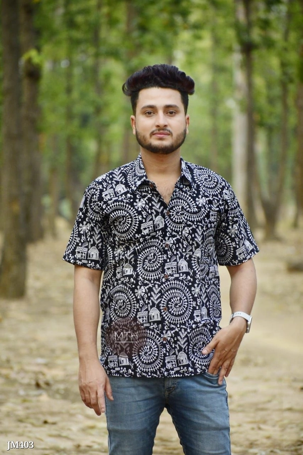 Floral Shirt For Men - Black, XL