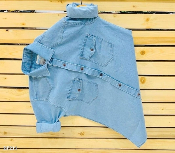 Denim Shirt For Men - Cerulean, XXL