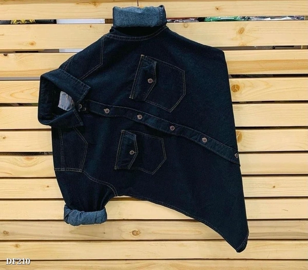 Denim Shirt For Men - Black, XL